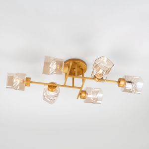 Потолочная люстра со стеклянными плафонами Eurosvet 30165/6 перламутровое золото..