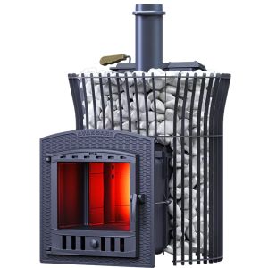 Банная печь Авангард ЗК 35 (П2) Ураган в сетке Тюльпан