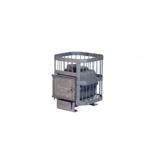 Банная печь НМК Сибирь-15 чугунная дверца с ВТК (сетка)