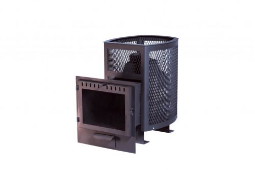 Банная печь НМК Сибирь-20 панорамная дверца (сетка)