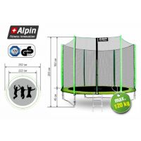 Батут Alpin 2.52 м с защитной сеткой и лестницей