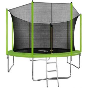 Батут Arland 12ft с внутренней сеткой и лестницей (светло-зеленый)