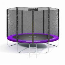 Батут Atlas Sport 312 см - 10ft Basic (3 ноги) с внешней сеткой и лестницей PURPLE