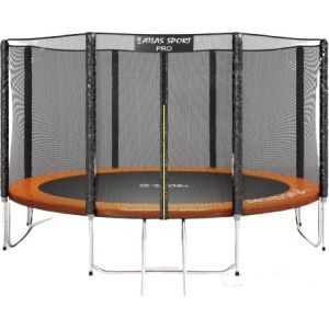 Батут Atlas Sport 374 см - 12ft Pro (усиленные опоры, оранжевый)