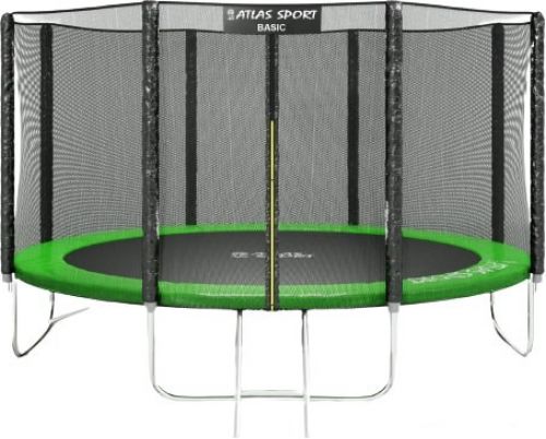 Батут Atlas Sport 404 см - 13ft Basic (с лестницей, зеленый)