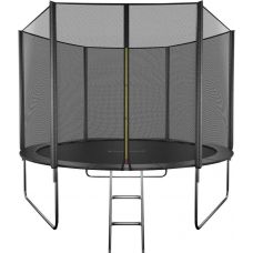 Батут GetActive Jump 10ft - 305 см с лестницей, внешней сеткой (черный)