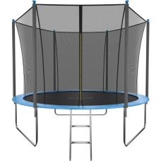 Батут GetActive Jump 10ft - 312 см с лестницей, внутренней сеткой (синий)