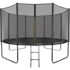 Батут GetActive Jump 12ft - 374 см с лестницей, внешней сеткой (черный)