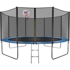 Батут GetActive Jump 14ft - 435 см лестница, сетка, кольцо (синий)