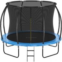 Батут GetActive Jump PRO 12FT с лестницей и внутренней сеткой (синий)