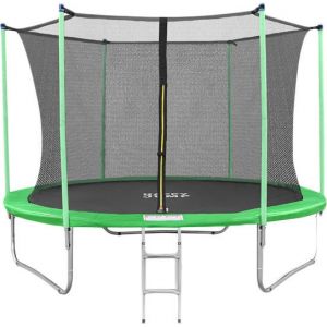 Батут Happy Jump 12ft-i Pro 374 см с внутренней сеткой и лестницей