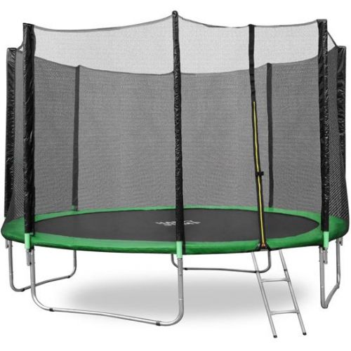 Батут Happy Jump 12ft Pro 374 см с внешней сеткой и лестницей