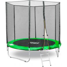 Батут Happy Jump 8ft Pro 252 см с внешней сеткой и лестницей