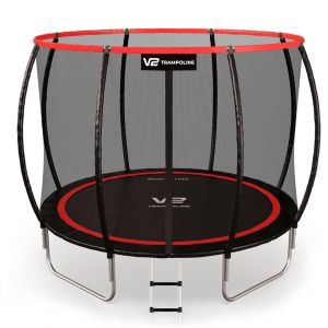 Батут V2 Trampoline Redline 12FT 374 см (с внешней сеткой и лестницей)