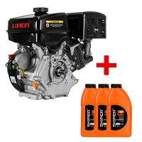 Двигатель бензиновый LONCIN G390F(ШЛИЦ) + 3 шт. Масло моторное 4-х тактное SKIPER 1 л