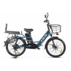 Электровелосипед Eltreco Green City E-Alfa Lux 2021 (сине-серый матовый)