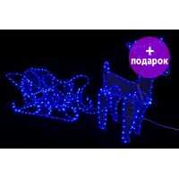 Фигура Winner Light Олень с санями малый синий