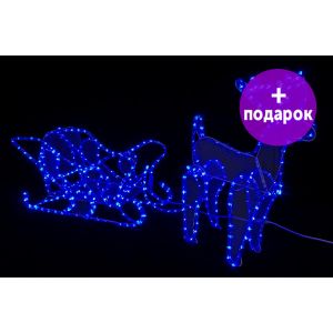 Фигура Winner Light Олень с санями малый синий
