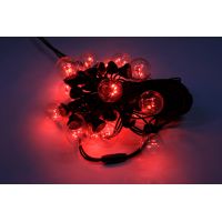 Гирлянда белт-лайт IQ LED 40CM, 10M, 240V, белт-лайт с лампами, красный/черный провод