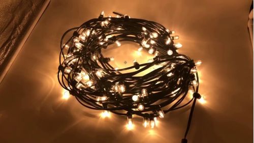 Гирлянда клип-лайт IQ LED 12В, 10CM, 105M, белый теплый цвет, черный провод