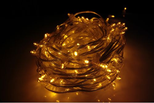 Гирлянда клип-лайт IQ LED 12В, 15CM, 100M, WITH CLEAR CAP желтый/желтый Flash