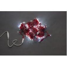 Гирлянда постоянного свечения  IQ LED 20M, 240V, белая / красный провод