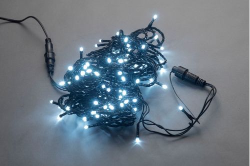 Гирлянда с FLASH мерцанием  IQ LED 10M, 240V, белая / черный провод / белый FLASH 