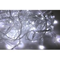 Гирлянда с FLASH мерцанием IQ LED 20M, 24V, белая / белый FLASH на прозрачном проводе