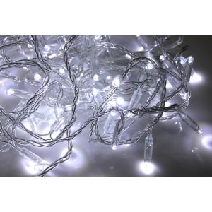 Гирлянда с FLASH мерцанием IQ LED 20M, 24V, белая / белый FLASH на прозрачном пр..