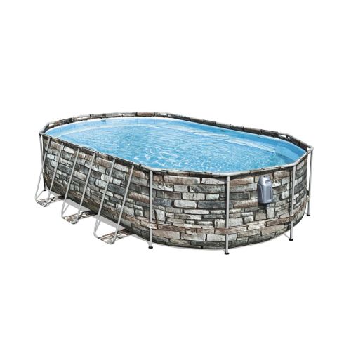 Каркасный бассейн Bestway Power Steel Swim Vista 56719 (610x366x122, с фильтр-насосом и лестницей)