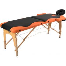 Массажный стол Atlas Sport складной 2-с 60 см деревянный (черно-оранжевый)