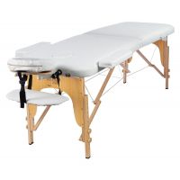 Массажный стол Atlas Sport складной 2-с 60 см деревянный + сумка (белый)