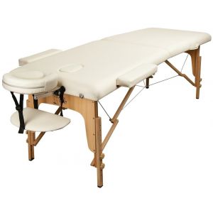 Массажный стол Atlas Sport складной 2-с 60 см деревянный + сумка в подарок (беже..