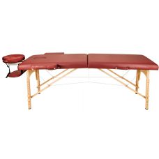 Массажный стол Atlas Sport складной 2-с 60 см деревянный + сумка в подарок (бургунди)