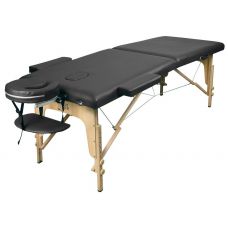 Массажный стол Atlas Sport складной 2-с 60 см деревянный + сумка в подарок (черный)