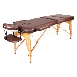 Массажный стол Atlas Sport 60 см складной 3-с деревянный + сумка (коричневый)