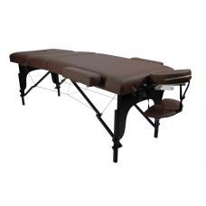 Массажный стол Atlas Sport 70 см LUX (с memory foam) складной 3-с деревянный (коричневый)