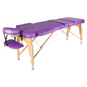 Массажный стол AtlasSport 70 см складной 3-с деревянный (фиолетовый)