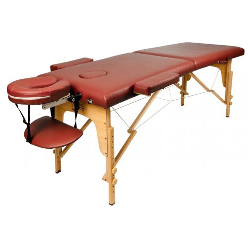 Массажный стол Atlas Sport складной 2-с деревянный 70 см бургунди
