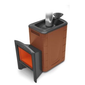 Печь банная Термофор Гейзер 2014 Inox Витра ЗК терракота