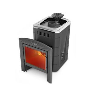 Печь банная Термофор Гейзер Мини 2016 Carbon Витра ЗК ТО антрацит