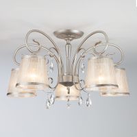 Потолочная люстра с абажурами Eurosvet 60065/5 серебро