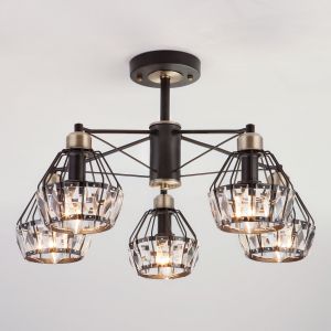 Потолочная люстра с хрусталем Eurosvet 70075/5 черный