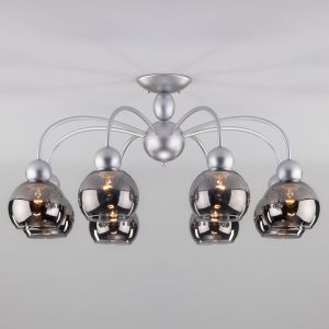 Потолочная люстра со стеклянными плафонами Eurosvet 30148/8 серебро