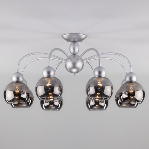 Потолочная люстра со стеклянными плафонами Eurosvet 30148/8 серебро