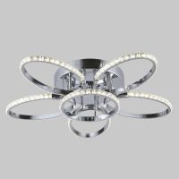 Потолочный светодиодный светильник с хрусталем Eurosvet 90098/6 хром