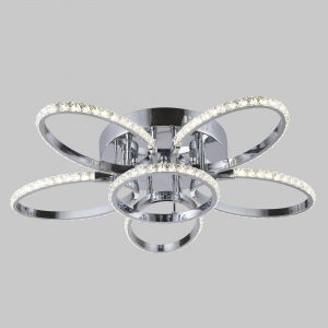 Потолочный светодиодный светильник с хрусталем Eurosvet 90098/6 хром