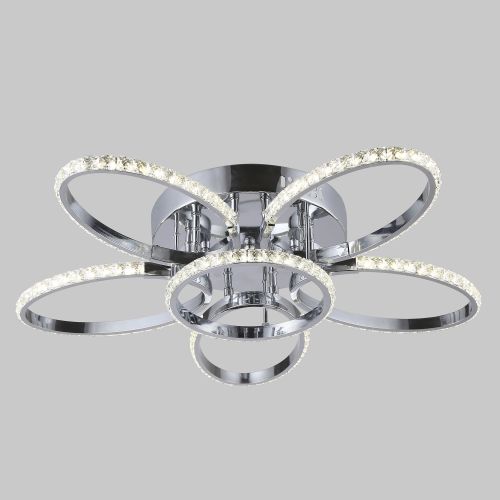 Потолочный светодиодный светильник с хрусталем Eurosvet 90098/6 хром