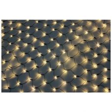 Сеть постоянного свечения IQ LED 240V, БЕЛЫЕ ТЕПЛЫЕ на чернoм проводе, соединяемая