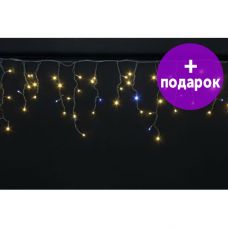 Светодиодная бахрома Winner Light тепло-белый 3*06 м черный каучук